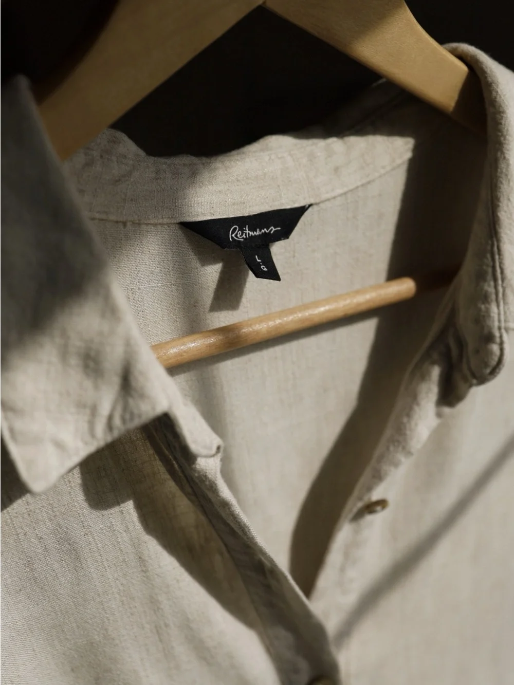 Beige Linen Blend Blouse - Picture 3 of 7